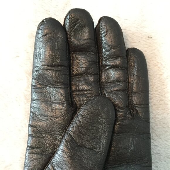 Dark Brown leather gloves sz 6 3/4 - Picture 6 of 8